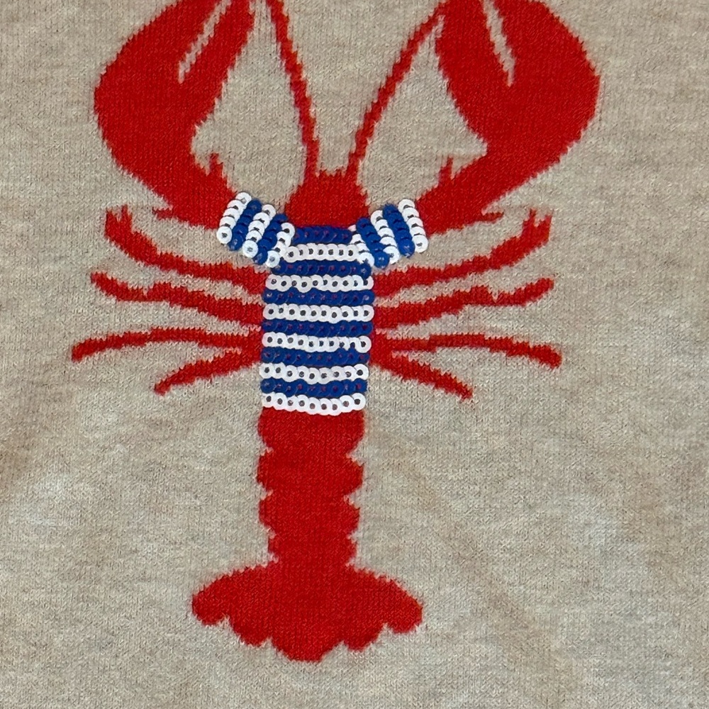 J. Crew outlet teddie sweater lobster in sequin size small - Picture 4 of 5